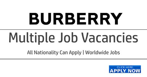 burberry job vacancies london